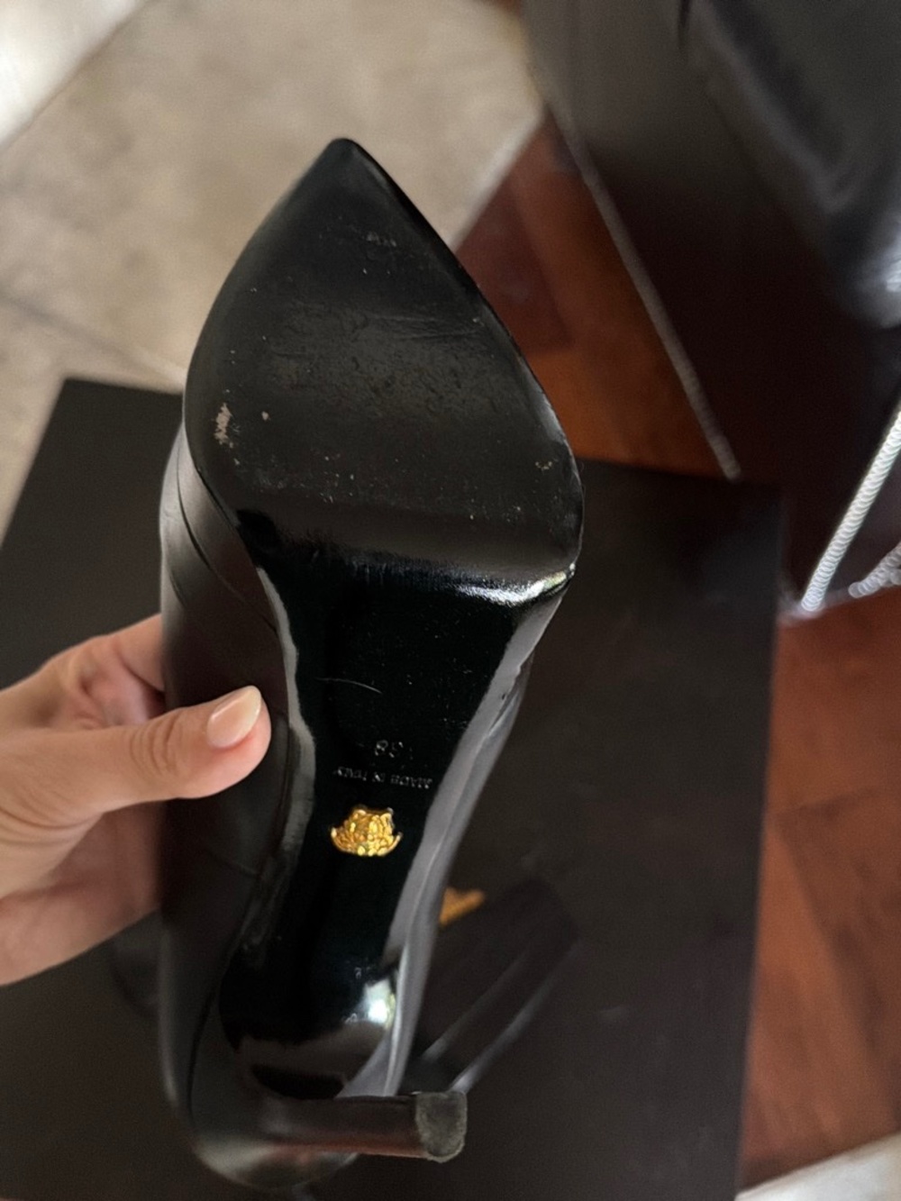 Authentic Versace Black & Gold Medusa Platform Pumps - Picture 3 of 5